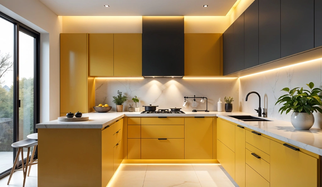 Two Colour Combination for Kitchen Laminates