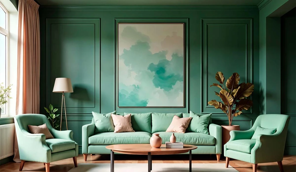 Enduring Charm in Pista Green Colour Combination