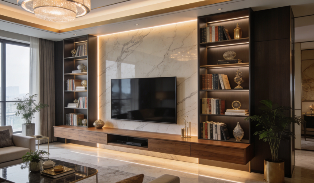 TV Unit with Bookshelves