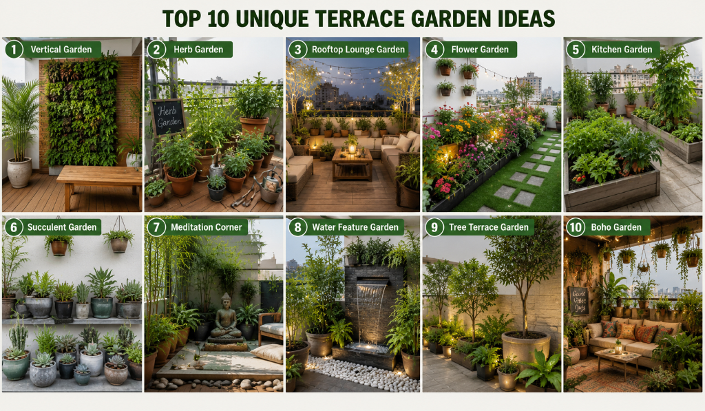 Top 10 Unique Terrace Garden Ideas