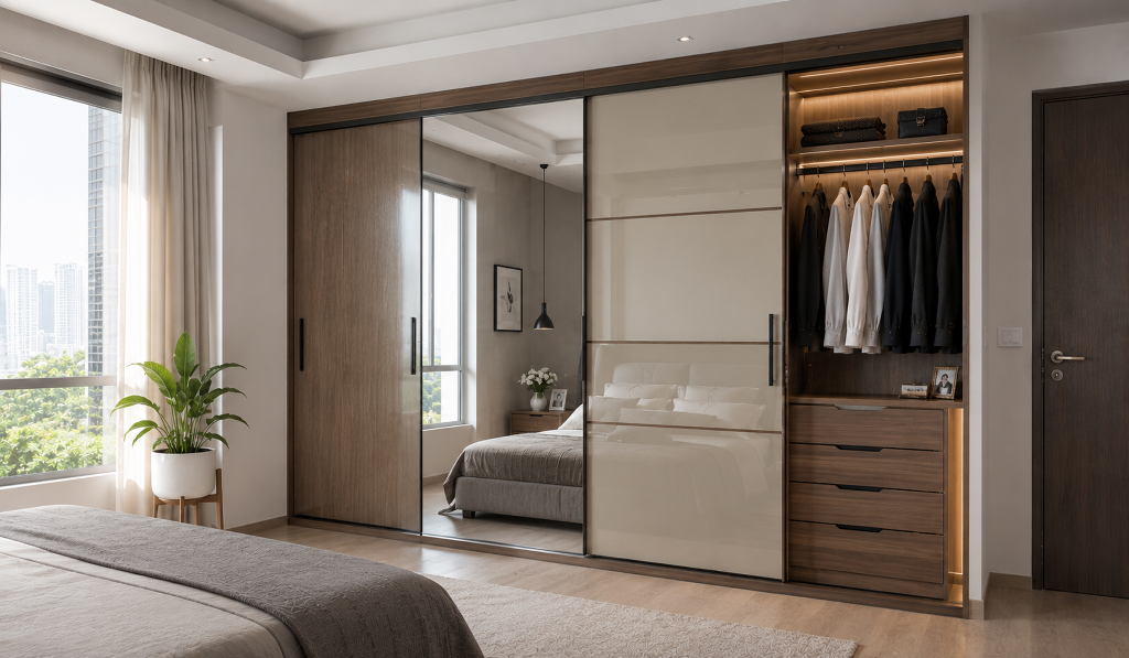 Sliding Door Classiness Wardrobe Interior Design
