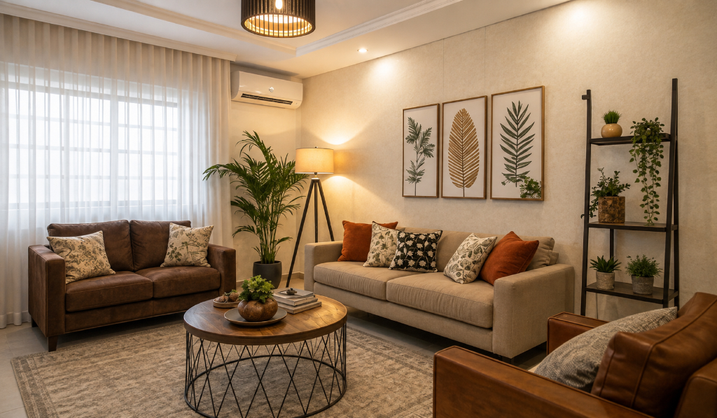 Rustic Drawing Room Interior Design