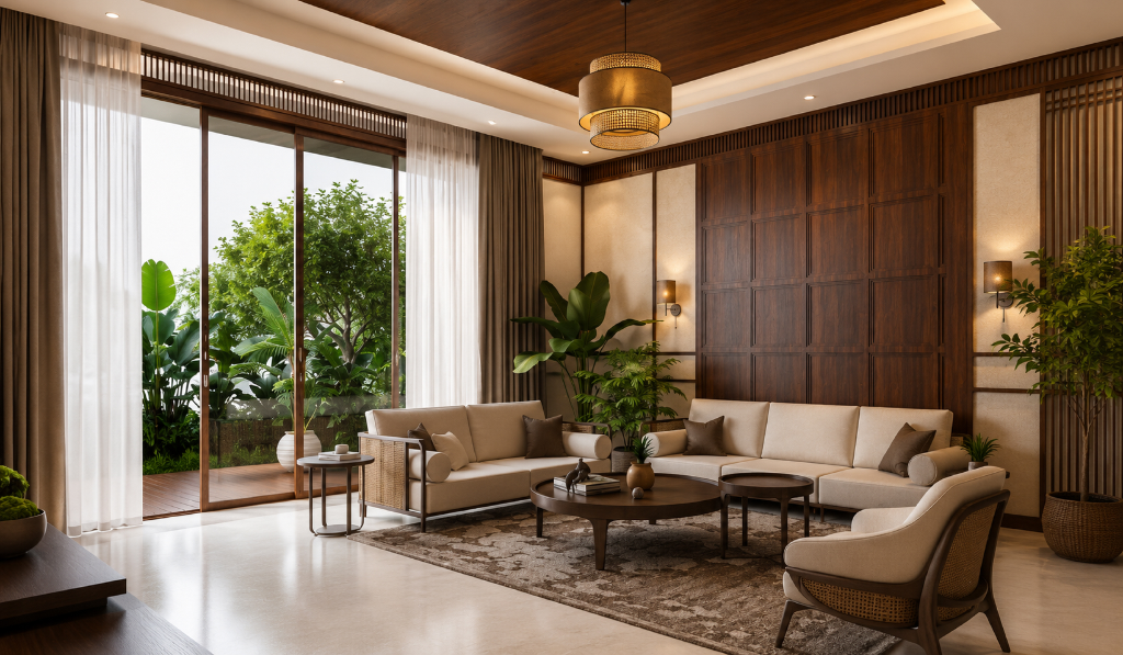 Cabin Drawing Room Interior Design