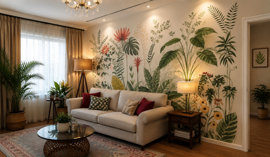 Accent Wall with Bold Color or Wallpaper