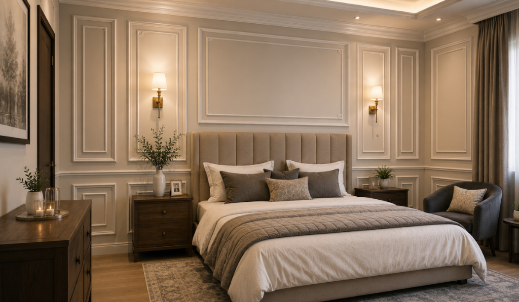 Moulded Bedroom Wall Design