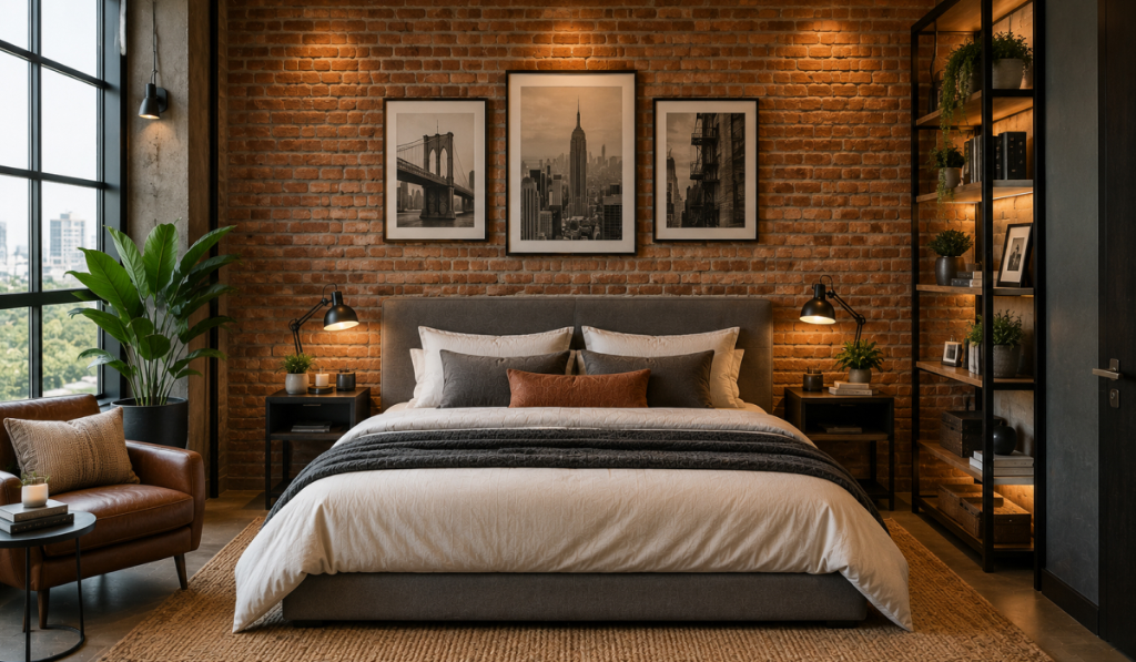 Industrial Bedroom Wall Design