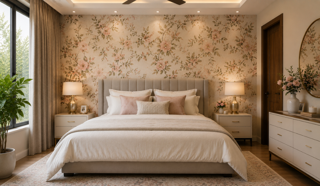 Floral Bedroom Wall Design