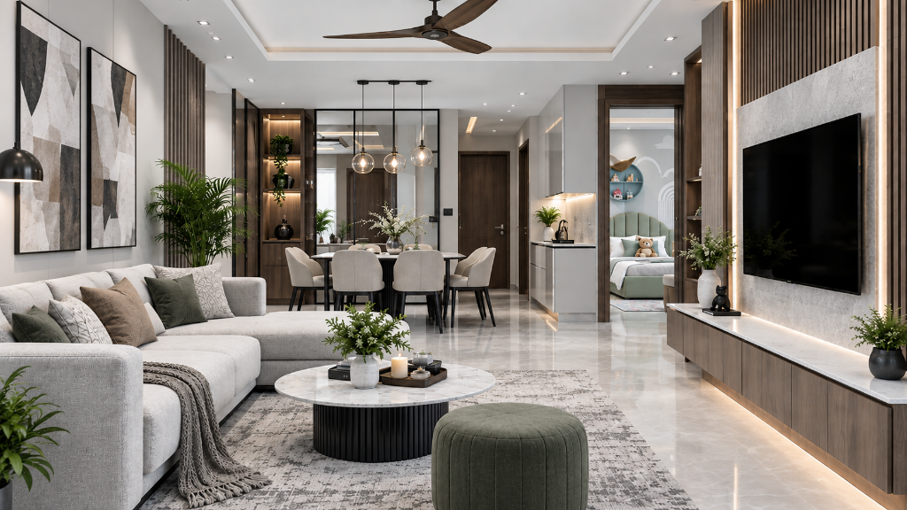 Complete Home Interiors by Turnkey Interior Designers in Noida