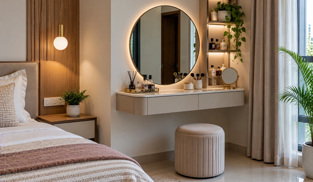 Wall-Mounted Dressing Table Design