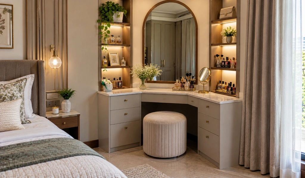 Classic Vanity Corner Dressing Table Design