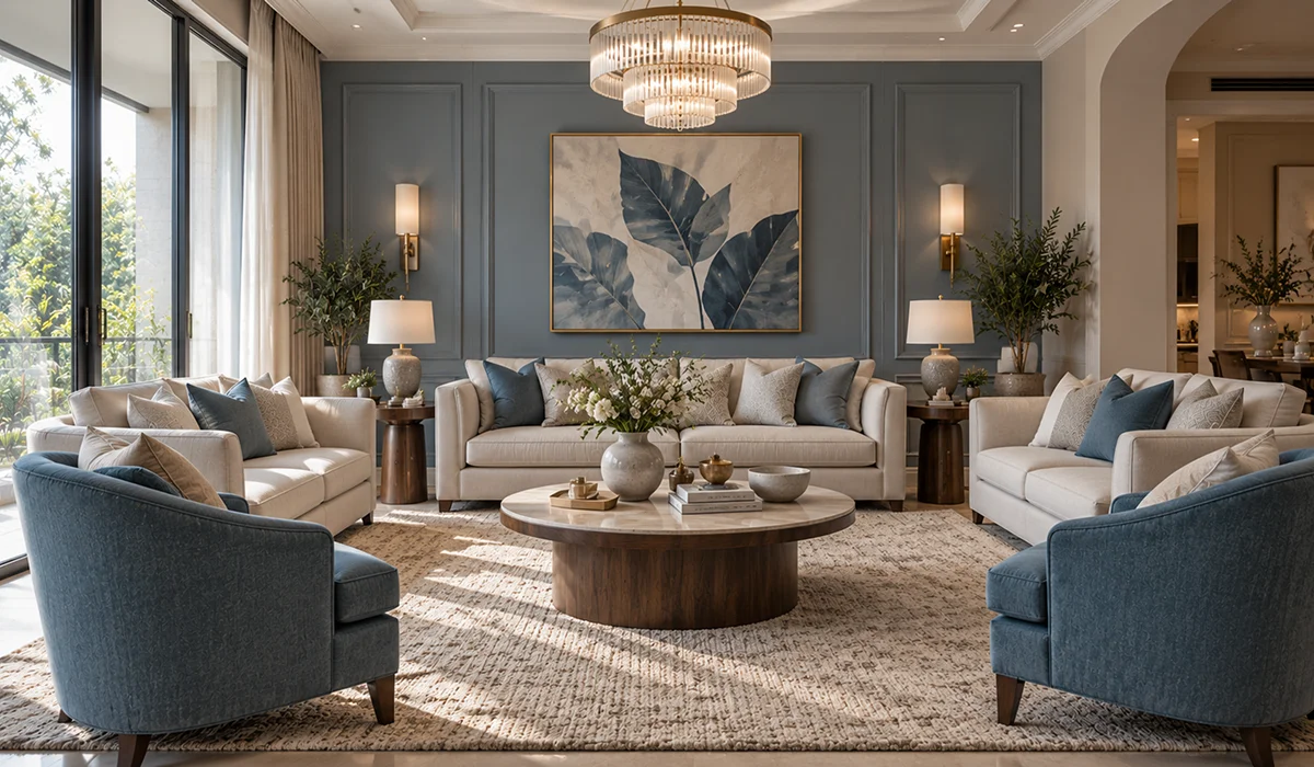 Dusty Blue & Beige
