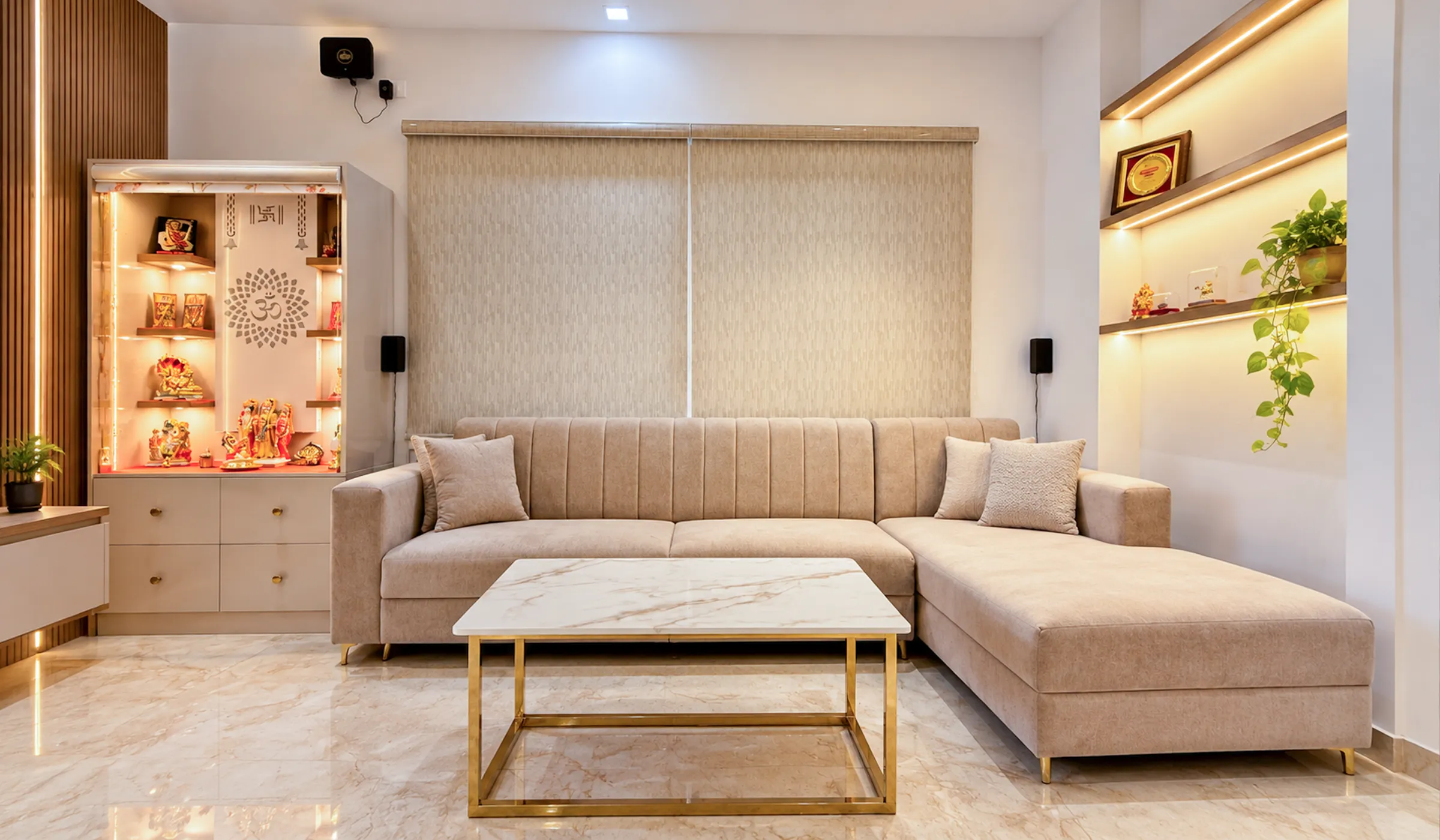 3 BHK Home Interior Design at Veridia Wave City, Ghaziabad
